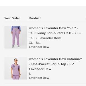 FIGS Lavender Dew Scrub Set